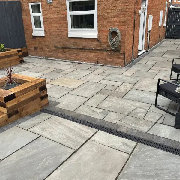 Kandla grey sandstone patio.