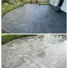 Before and after of porcelain patio: cleaned with HR Total Power Clean and sealed with HR Total Finish Matt, showcasing a subtle tone enhancement. before and after being clean with hr haze remover to bring a stunning finish to the floor.