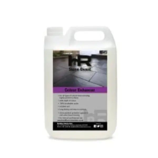 bottle of HR Colour Enhancer, Patio Sealer, Wet look Sealer, Sandstone Sealer, natural stone sealer, block paving sealer. concrete sealer. best patio sealer.