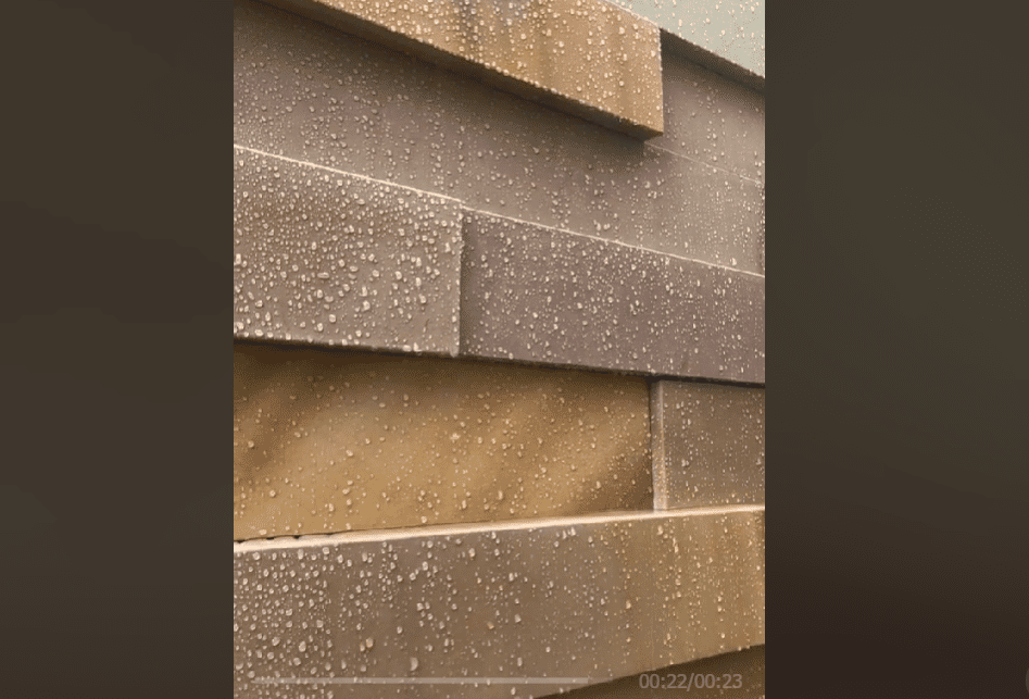 HR Colour Enhnacer on 3D clad sandstone wall. and patio sealing made easy in manchester<br />
