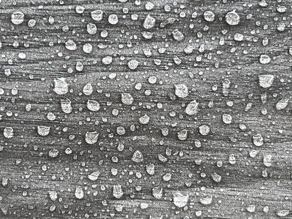 Porcelain Tile sealed with HR Total Finish Matt, it showcasing it abillity to protect the tile from water and oil based stains by making the water bead on the surface of the tile.