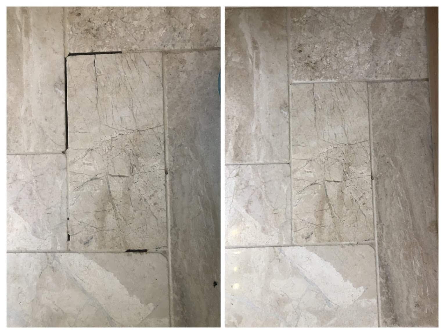 Floor grout repair during a specialist restoration project