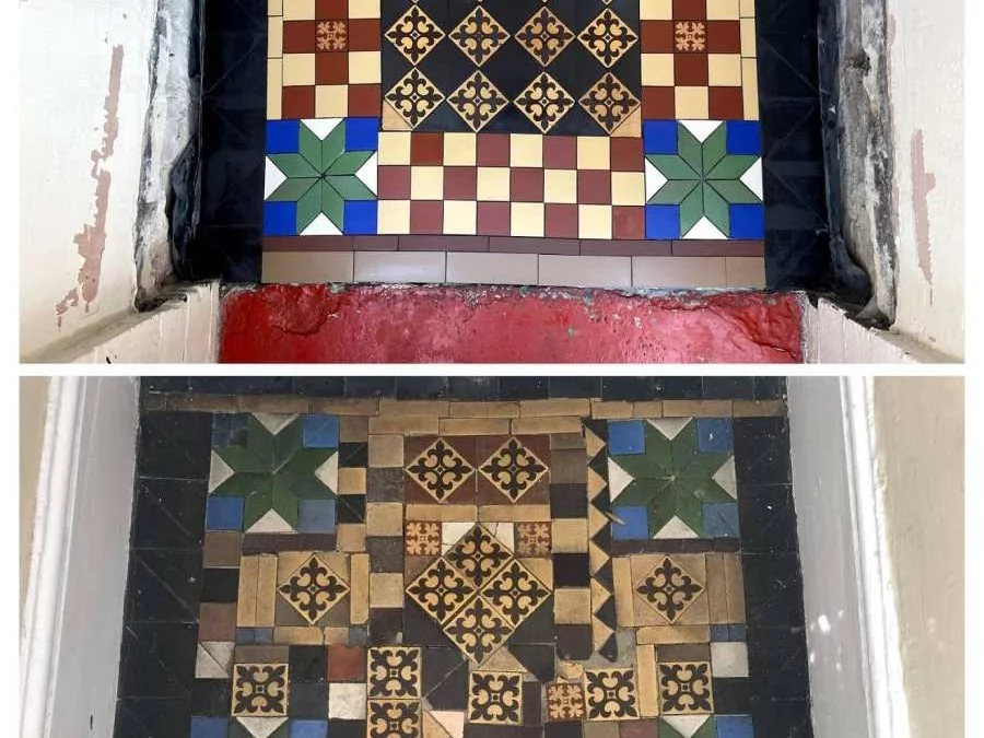 Victorian tiles repaired