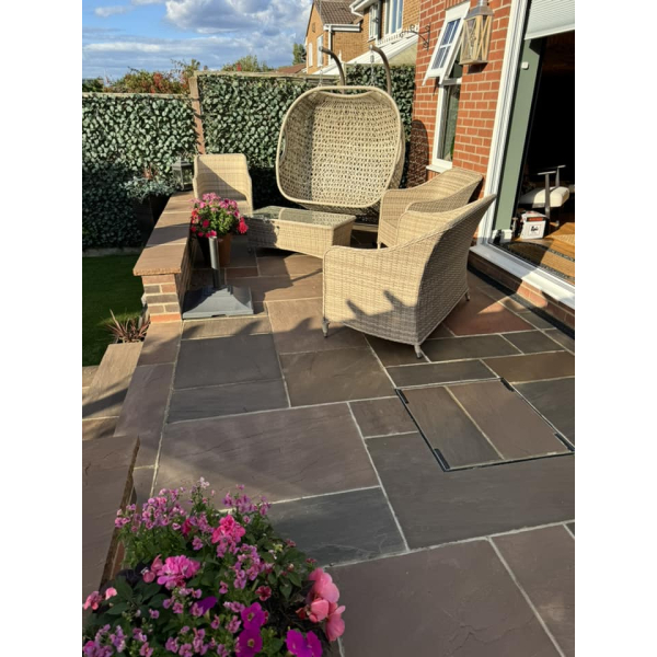 sandstone cleaned and sealed HR Colour Enhnacer & HR Total Power Clean the go to patio cleaning solution, this is our best patio cleaner and wet look patio sealer working..