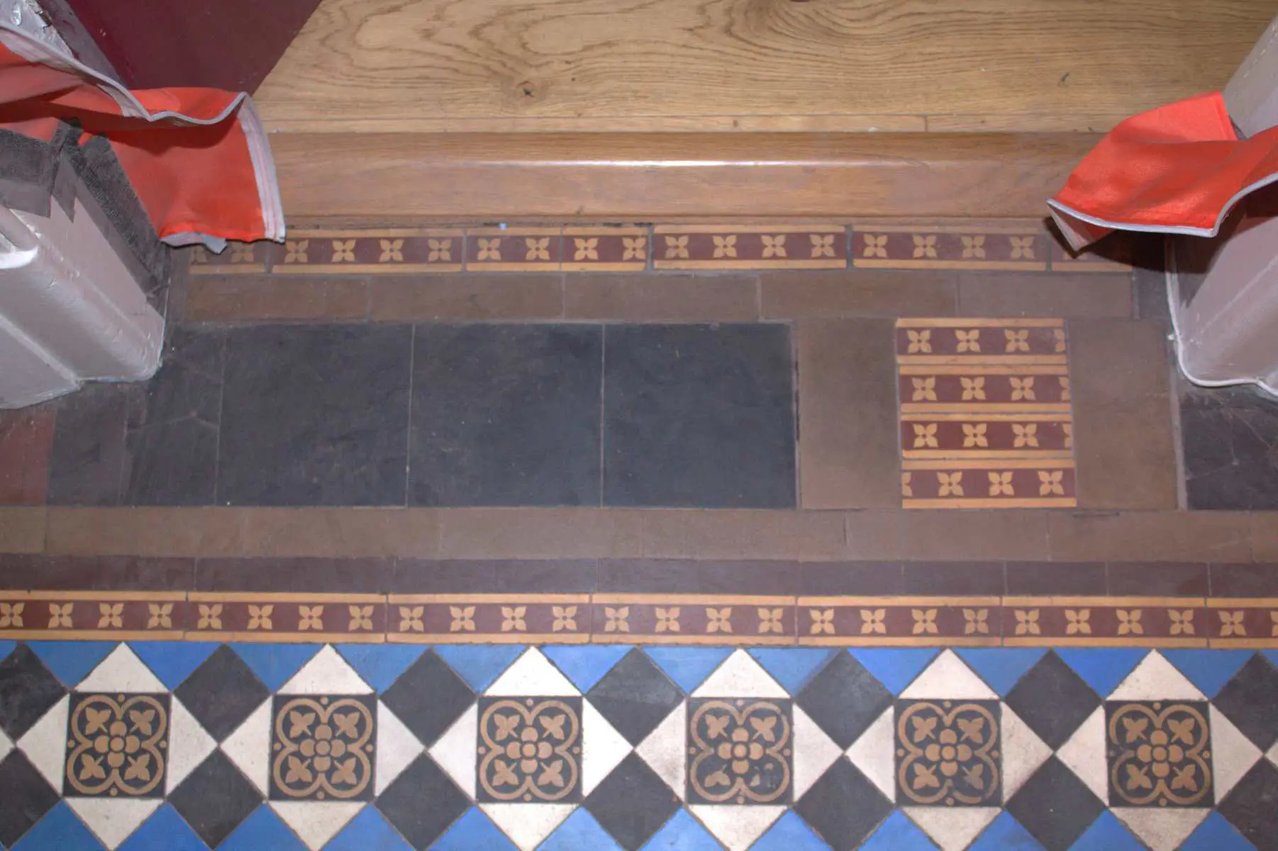 Victorian Tiles fitted wrong and about to be replaced by hardlfoor Restoration.