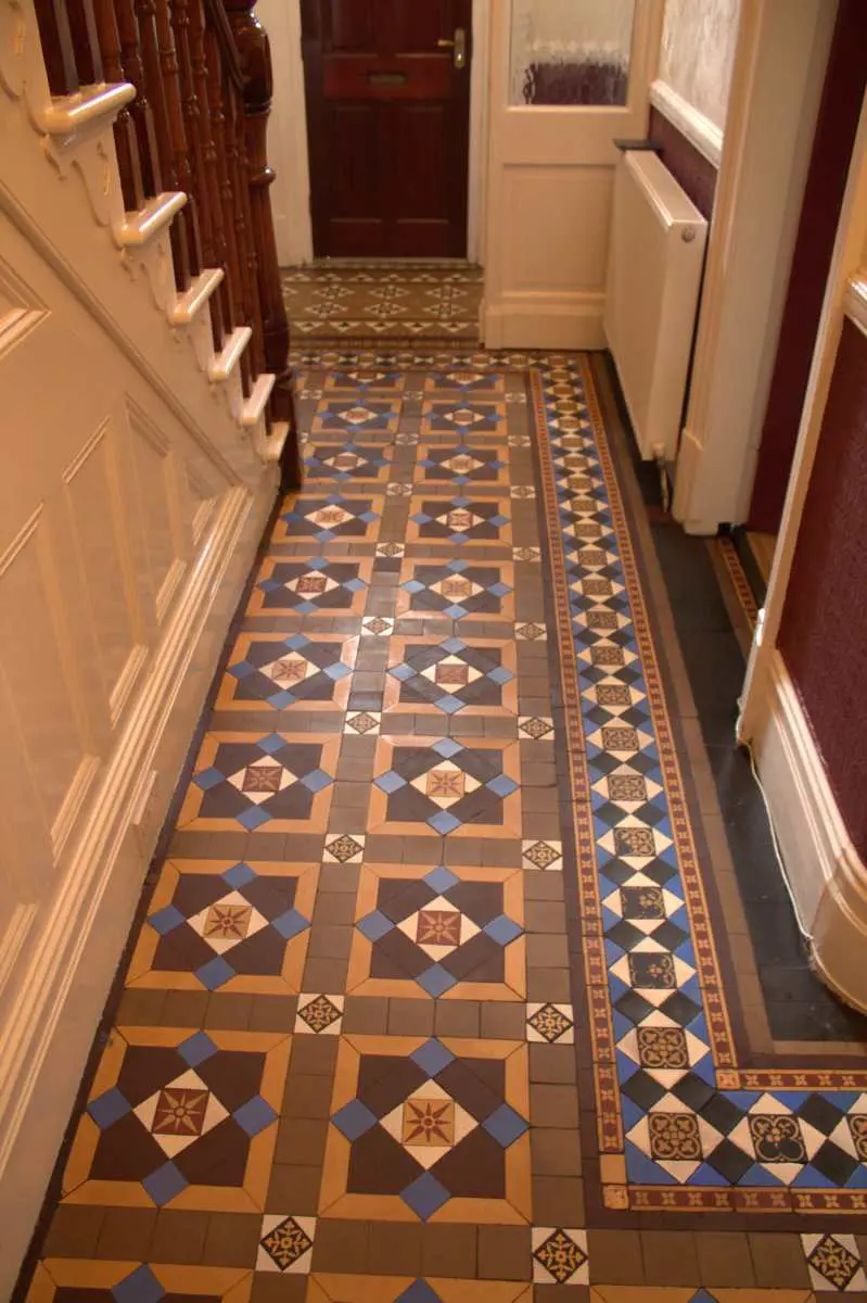 Victorian Floor fully restored and tiles replaced. 