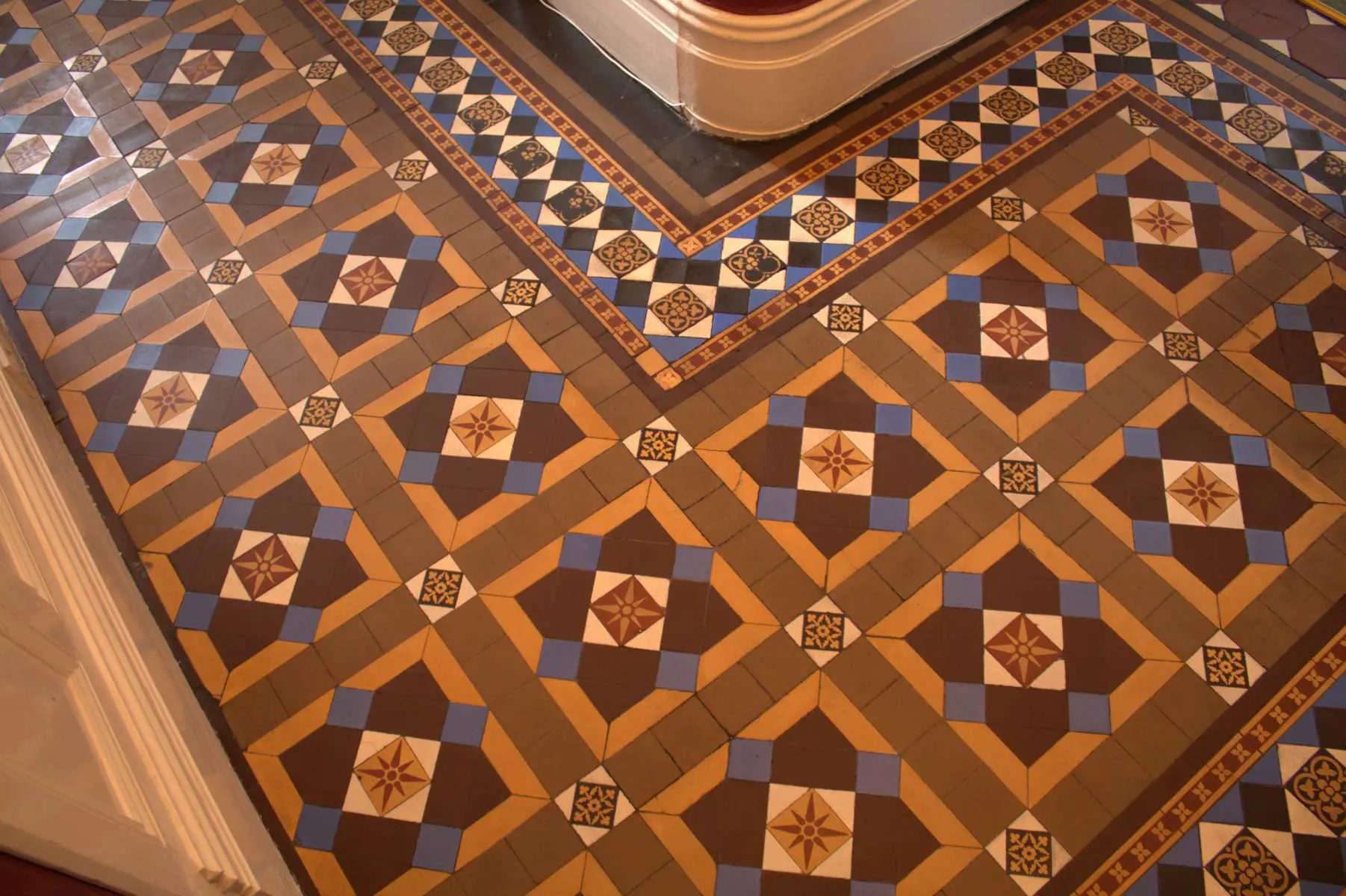 fully restored Victorian period tiled floor