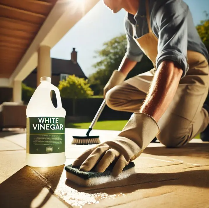 White Vinegar patio cleaning solution.