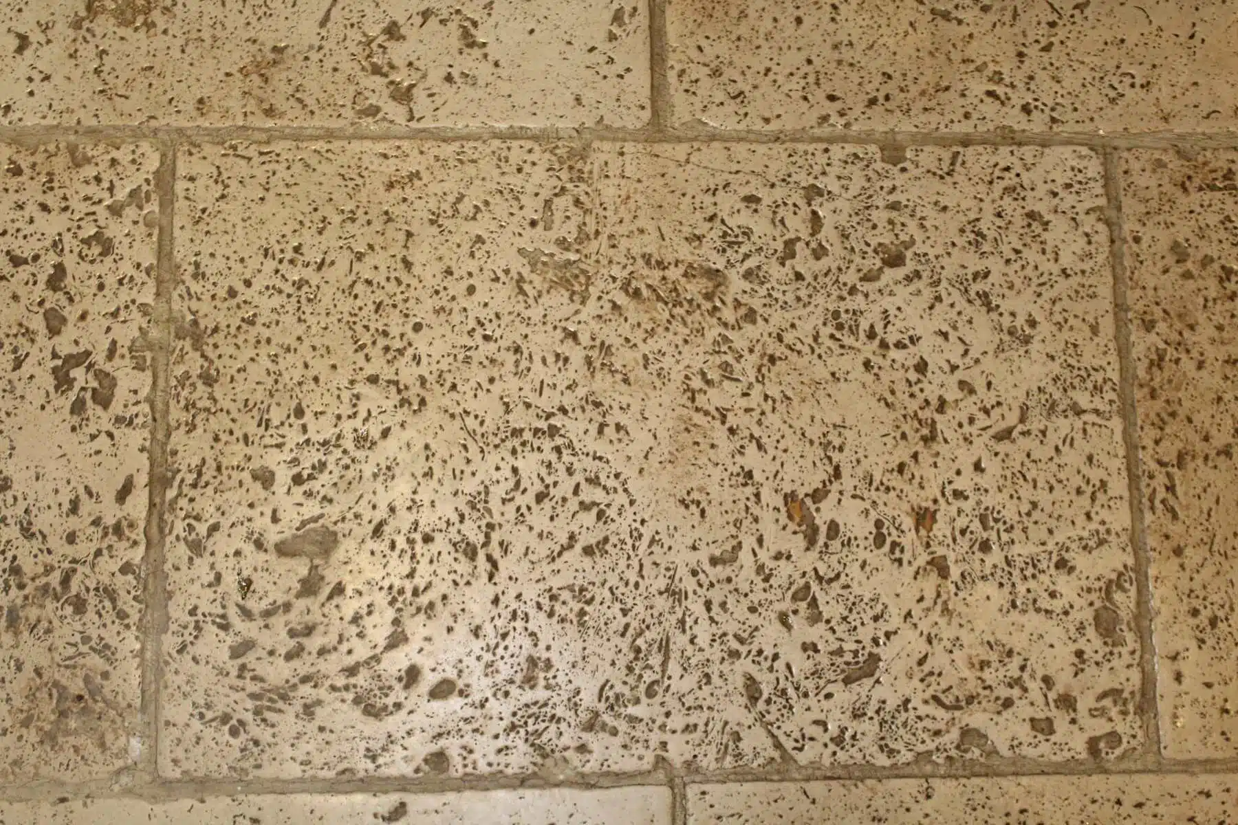 Travertine cleaning tile restoration dirty travertine tile before being cleaned by hardfloor restoration