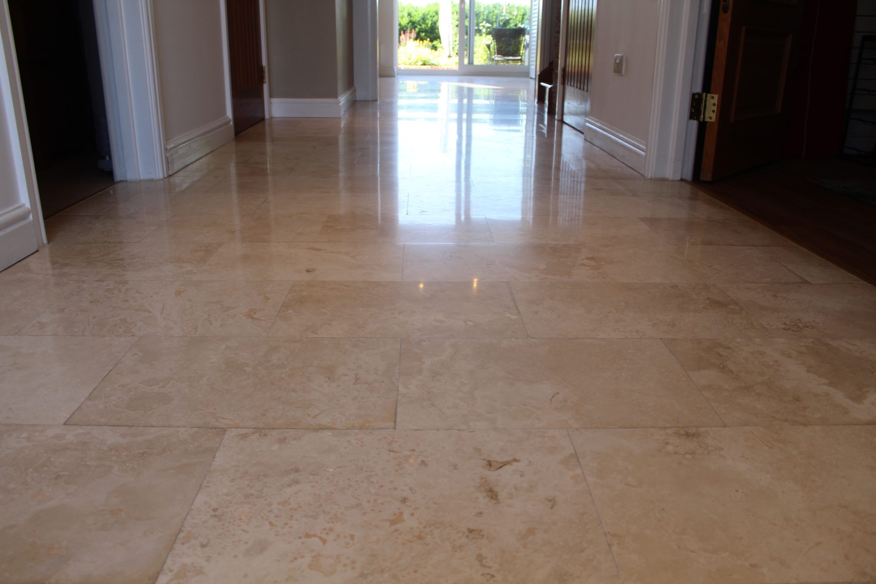 Travertine stone floor cleaning service in Manchester.